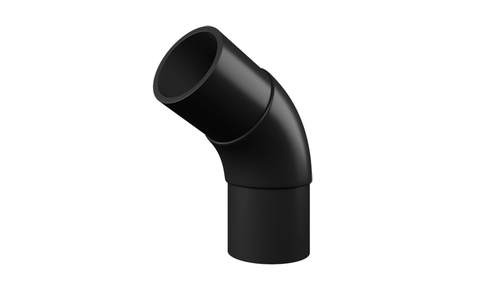 Отвод 45 градусов литой удлиненный Газ ПЭ100 SDR 17